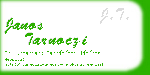 janos tarnoczi business card