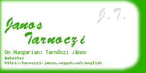 janos tarnoczi business card